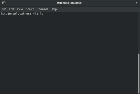 image of entering 'ls' command in terminal