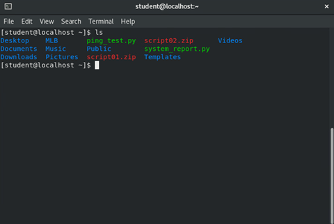 image of output of 'ls' command in terminal